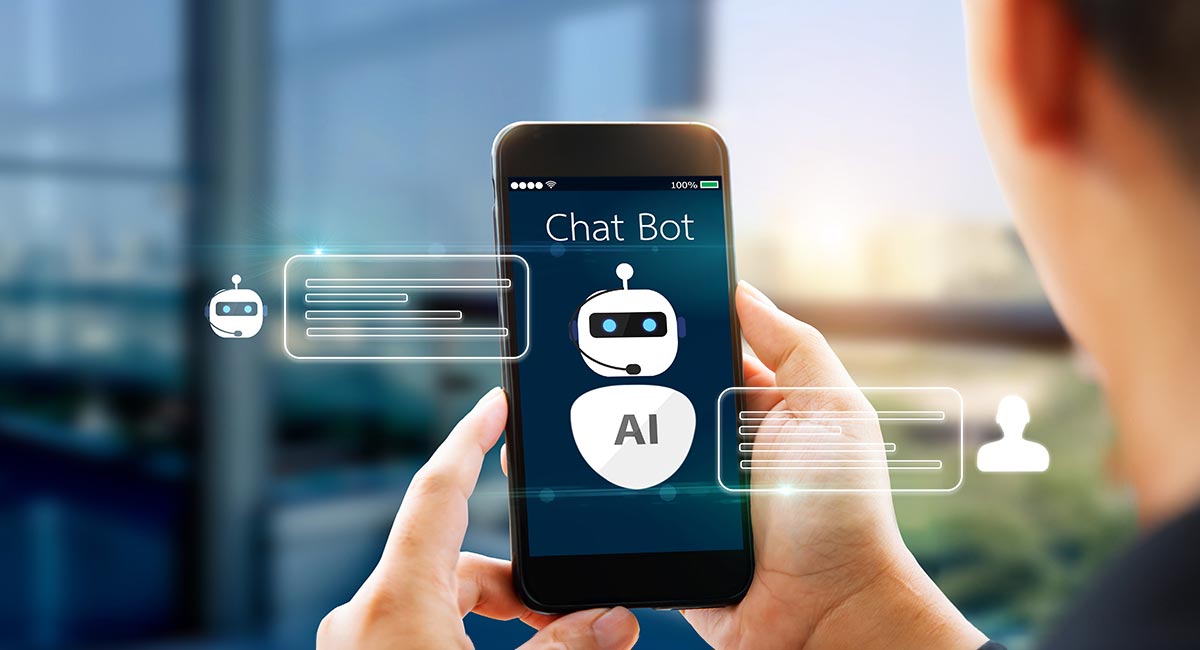 AI chatbot assisting a patient in an ophthalmology clinic